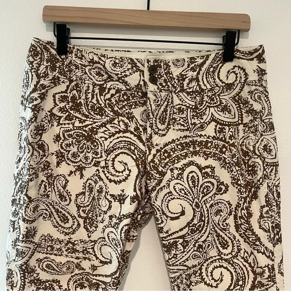 Gap Stretch Brown and Cream Cropped Pants - Picture 4 of 7